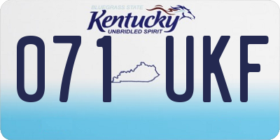 KY license plate 071UKF