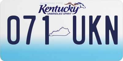 KY license plate 071UKN