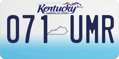 KY license plate 071UMR
