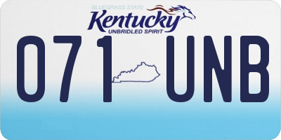 KY license plate 071UNB