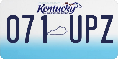 KY license plate 071UPZ