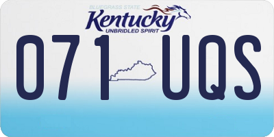 KY license plate 071UQS