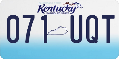KY license plate 071UQT