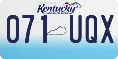 KY license plate 071UQX