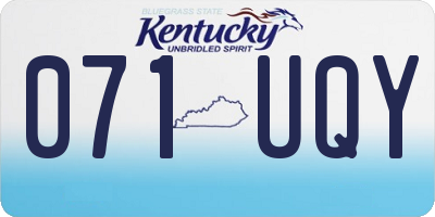 KY license plate 071UQY