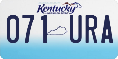 KY license plate 071URA