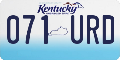 KY license plate 071URD