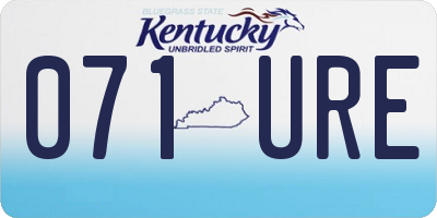KY license plate 071URE