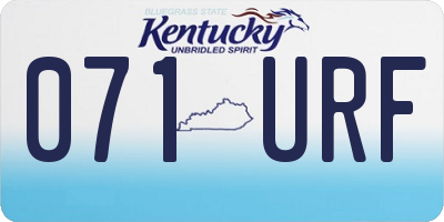 KY license plate 071URF