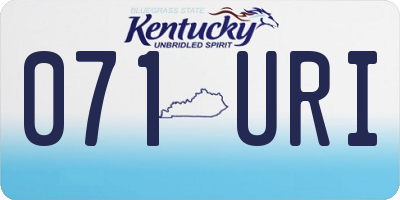 KY license plate 071URI