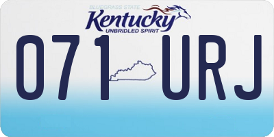KY license plate 071URJ