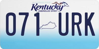 KY license plate 071URK