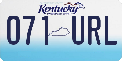 KY license plate 071URL