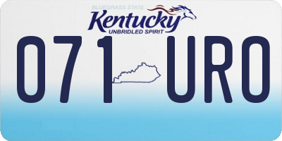 KY license plate 071URO