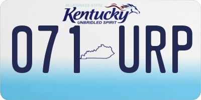 KY license plate 071URP