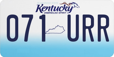 KY license plate 071URR