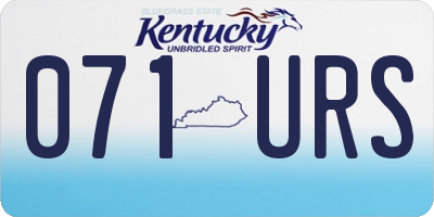 KY license plate 071URS