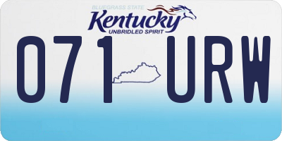 KY license plate 071URW