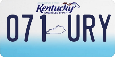 KY license plate 071URY
