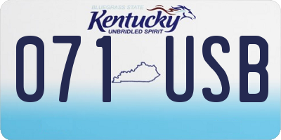 KY license plate 071USB