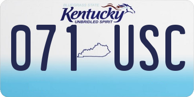 KY license plate 071USC