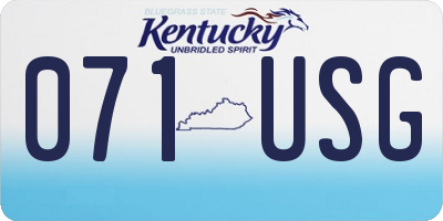 KY license plate 071USG