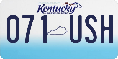 KY license plate 071USH