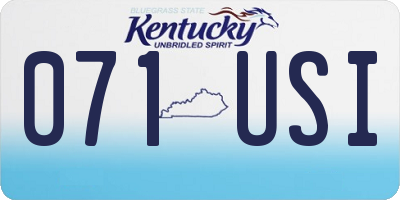 KY license plate 071USI