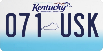 KY license plate 071USK