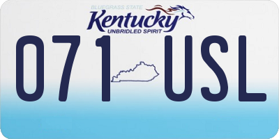 KY license plate 071USL