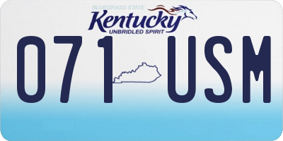 KY license plate 071USM