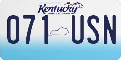 KY license plate 071USN