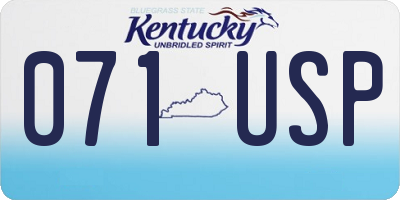 KY license plate 071USP