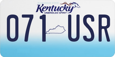 KY license plate 071USR