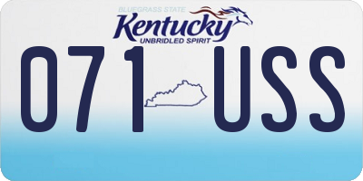 KY license plate 071USS