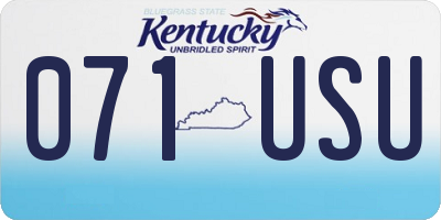 KY license plate 071USU