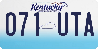 KY license plate 071UTA