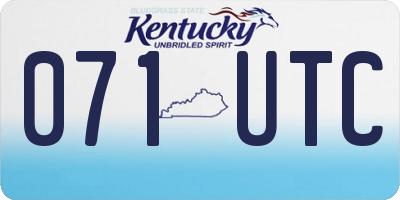 KY license plate 071UTC