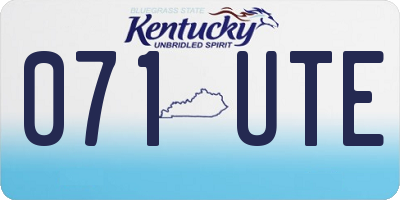 KY license plate 071UTE