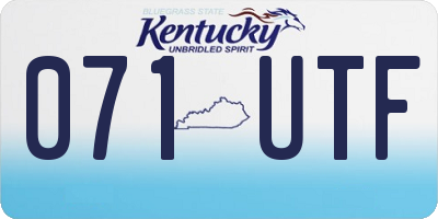 KY license plate 071UTF
