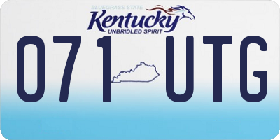 KY license plate 071UTG
