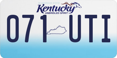 KY license plate 071UTI