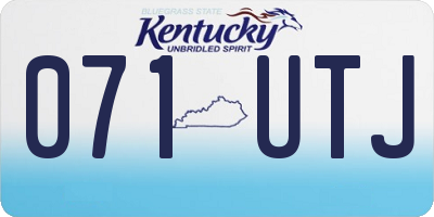 KY license plate 071UTJ