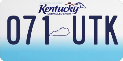 KY license plate 071UTK
