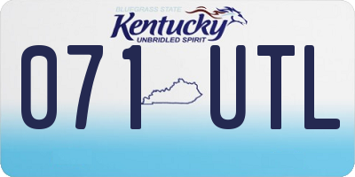 KY license plate 071UTL