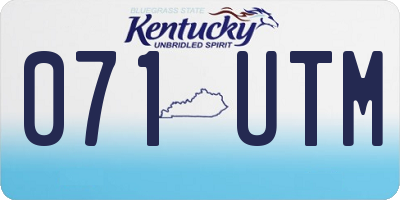KY license plate 071UTM