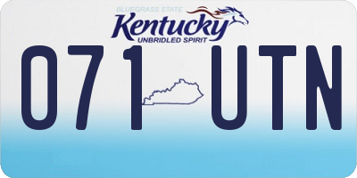 KY license plate 071UTN
