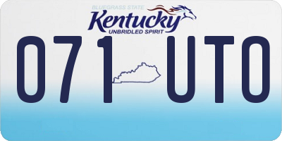 KY license plate 071UTO