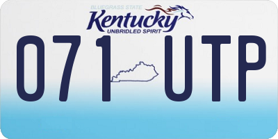 KY license plate 071UTP