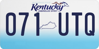 KY license plate 071UTQ